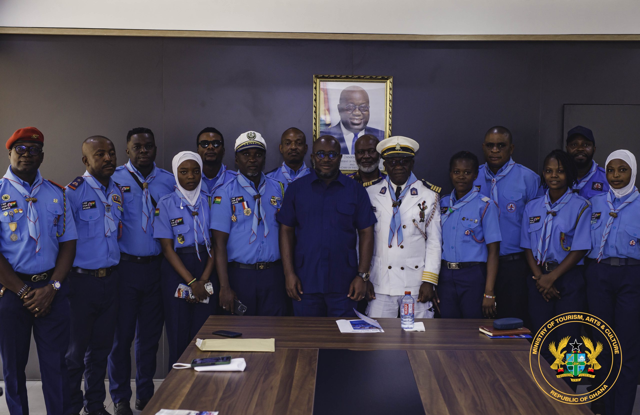 Hon. Egyapa Mercer receives delegation from the National Scouting Association of Ghana